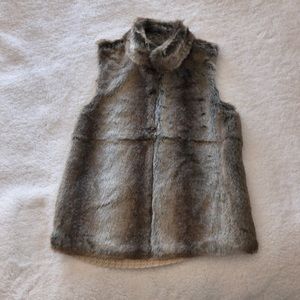 89th & Madison Fur Vest with Knitted Back